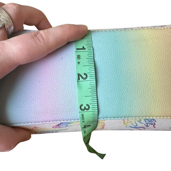 Betsey Johnson Luv Pastel Rose Butterfly White Crossbody Snap Handbag Y2K Spring - Picture 11 of 13